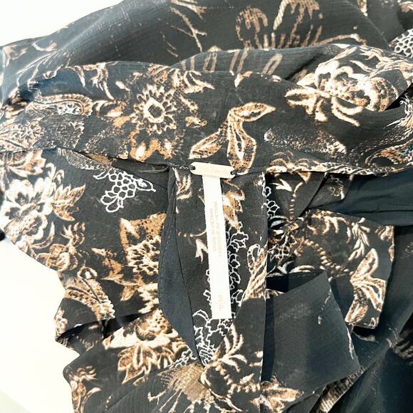 Free People Katerina Halter Tie Sleeveless Floral Mini Dress Black Small - Picture 4 of 12